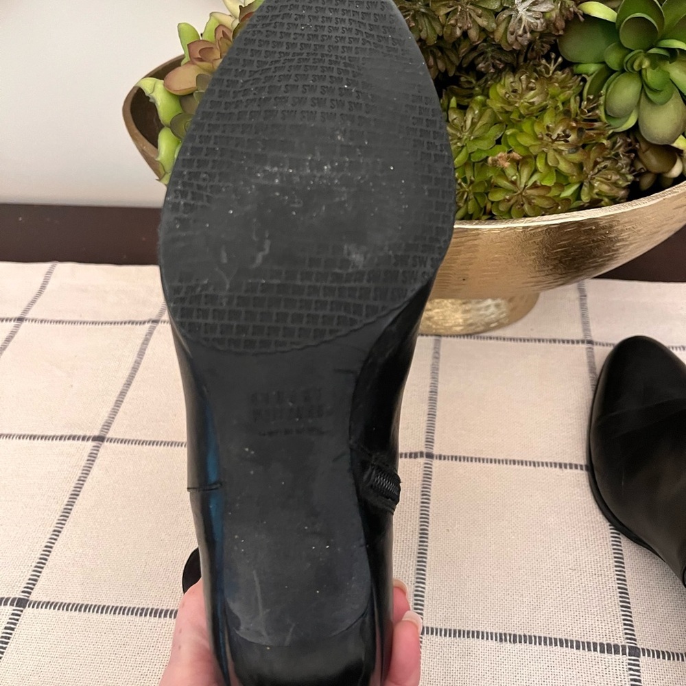 Stuart Weitzman Black Leather Boots Ladies Size 8.5 Fall Winter Perfect Classic - Picture 7 of 11